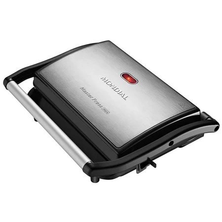 Sanduicheira Elétrica Chapa e Grill Antiaderente Master Press 1000W PG 01 Prata Mondial 220V