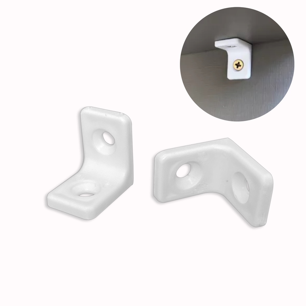 100 Und Cantoneira Suporte Cadeirinha 2 Furos Branca / Preta / Fixação / Marcenaria