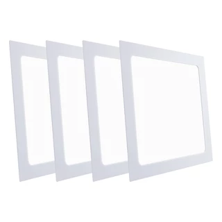 Kit 4 Painel Plafon Luminaria Quadrada Embutir 24w Branco Frio