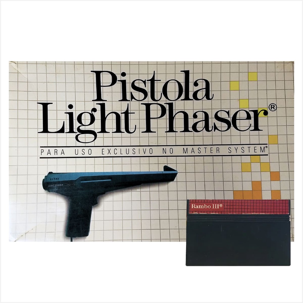 Jogo Rambo III + Pistola Light Phaser (com caixa) - Master System ...