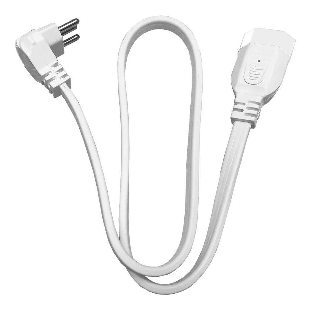 Extensão Elétrica Cordão Prolongador Branca 0,80m 20a 3 Pinos - Megatron