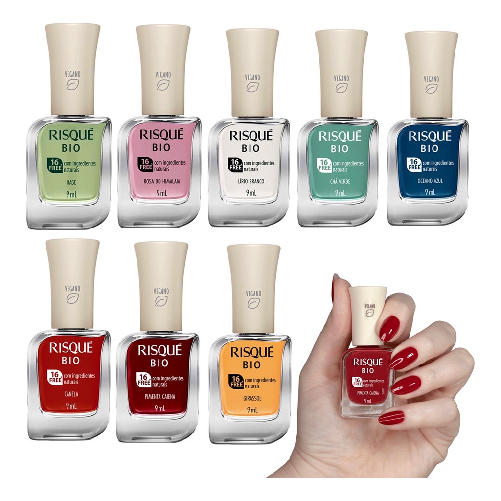 Kit 8 Esmaltes Risque Coleção Bio Vegano Completa Lançamento | Shopee ...