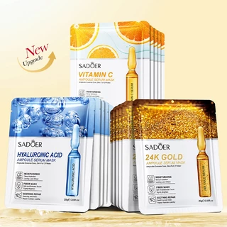 SADEOR Ouro 24K Ácido Hialurônico/Vitamina C Ampola Soro Facial Clareador Hidratante Pele Brilhante 25g