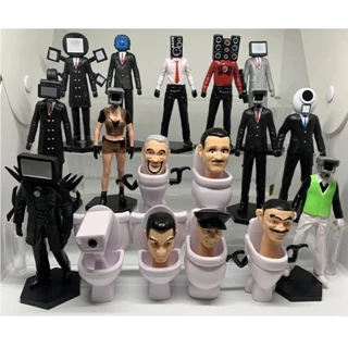 TikTok Skibidi Toilet Plush Man Spoof PVC Toy Action Figure Bonecos Brinquedos Para Crianças Coleções Modelo Presentes S