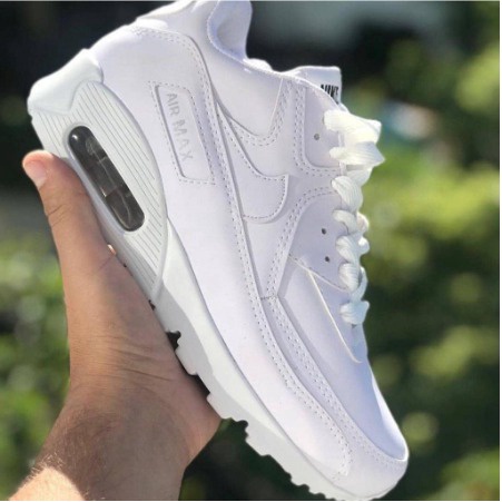 Tênis Air Max 90 Classic Unissex Todo Branco Preço Baixo 70% OFF