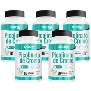 5 Unidades Picolinatos de Cromo Duom com 60 Cápsulas em Oferta na Shopee