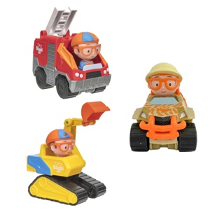 Kit C/3 - Blippi - Mini Veículos - Bombeiro + Escavador + Safari