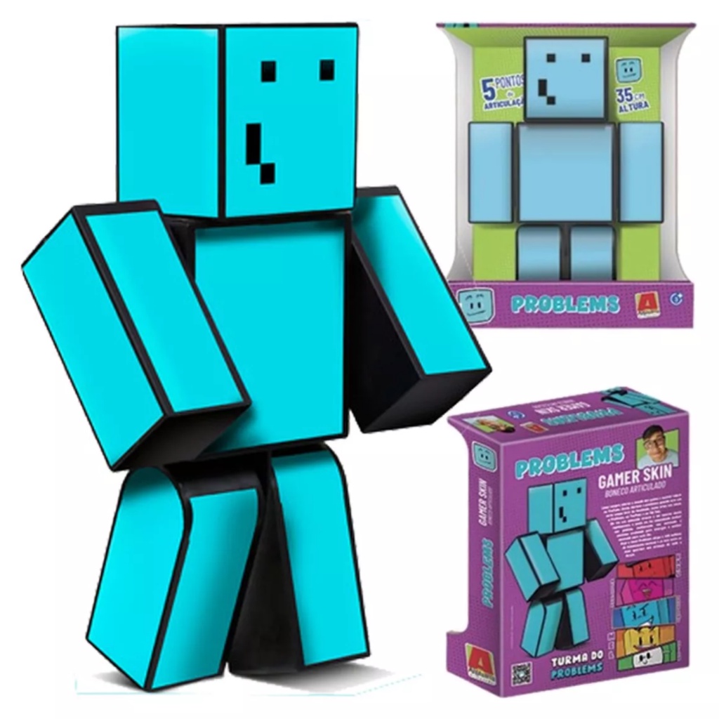 Boneco Lopers r Streamers Minecraft 35 Cm - ZOOM BRINQUEDOS E  PRESENTES