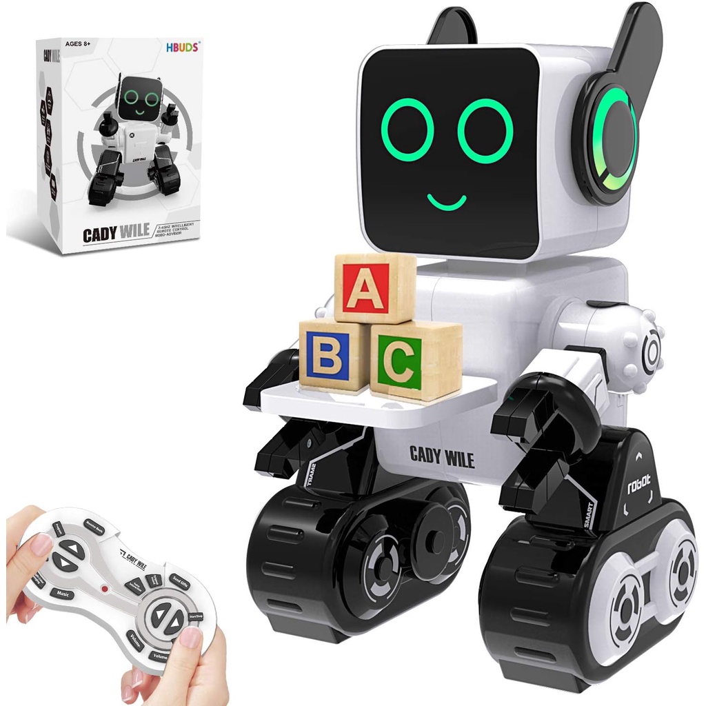 RC Robot Toy for Kids-Luz Interativa Inteligente Recarregável LED ...