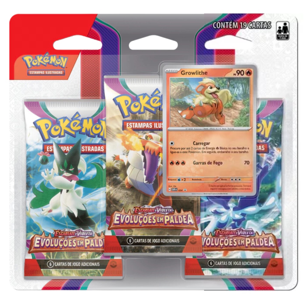 Blister Triplo Jogo Carta Pokémon Growlithe Smoliv Tcg Copag