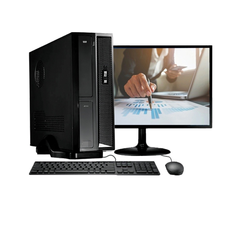 Computador Pc Cpu Slim Completo Intel Core I5 4gb Ssd 128gb Kit Monitor 15 Led Hdmi Bestpc