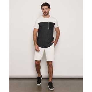 Bermuda Masculina Helanca Com Bolso Off White na Lojas Torra