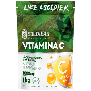 Vitamina C em Pó - Ácido Ascórbico 1Kg - 100% Puro Importado - Soldiers Nutrition