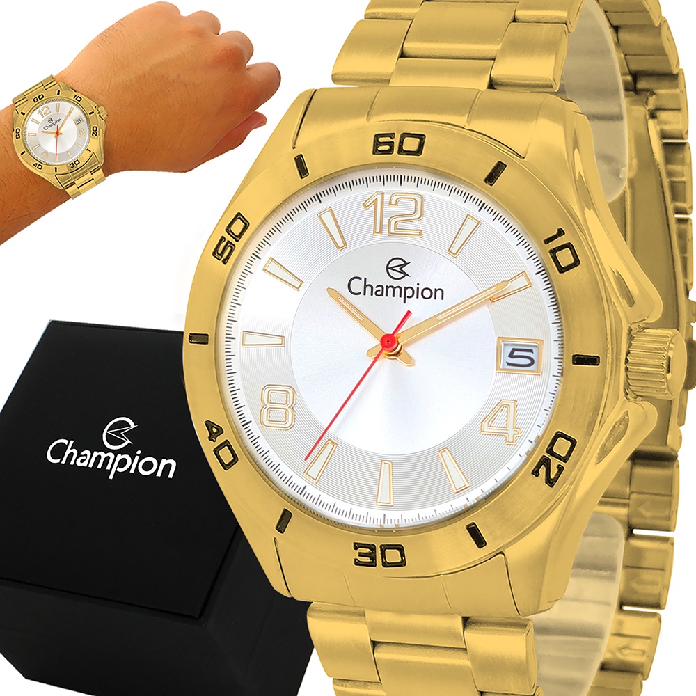 Relógio Masculino Champion Dourado Luxo Original e Garantia | Shopee Brasil