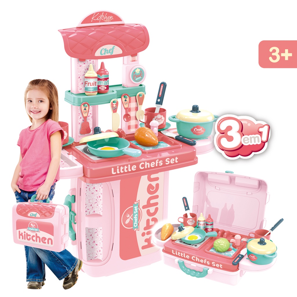 56 Peças Conjunto Brinquedos Cozinha De Comida Simulação De Casinha De Jogo  Para Cozinha/Churrasco/Brinquedo Infantil Presente de Aniversário Natal