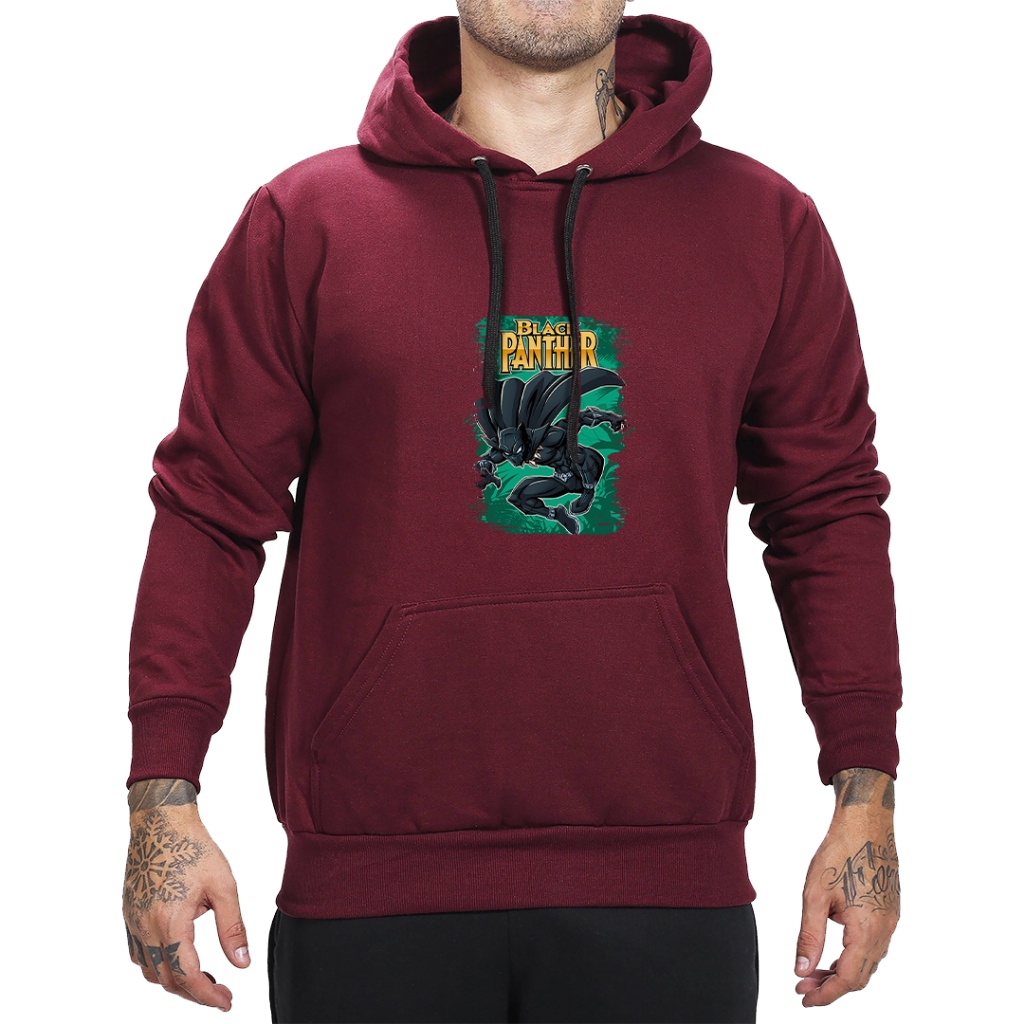 Blusa de Moletom Adulto Pantera Negra Mod 2 Tecido Grosso Com Capuz Casaco  de Frio JPF