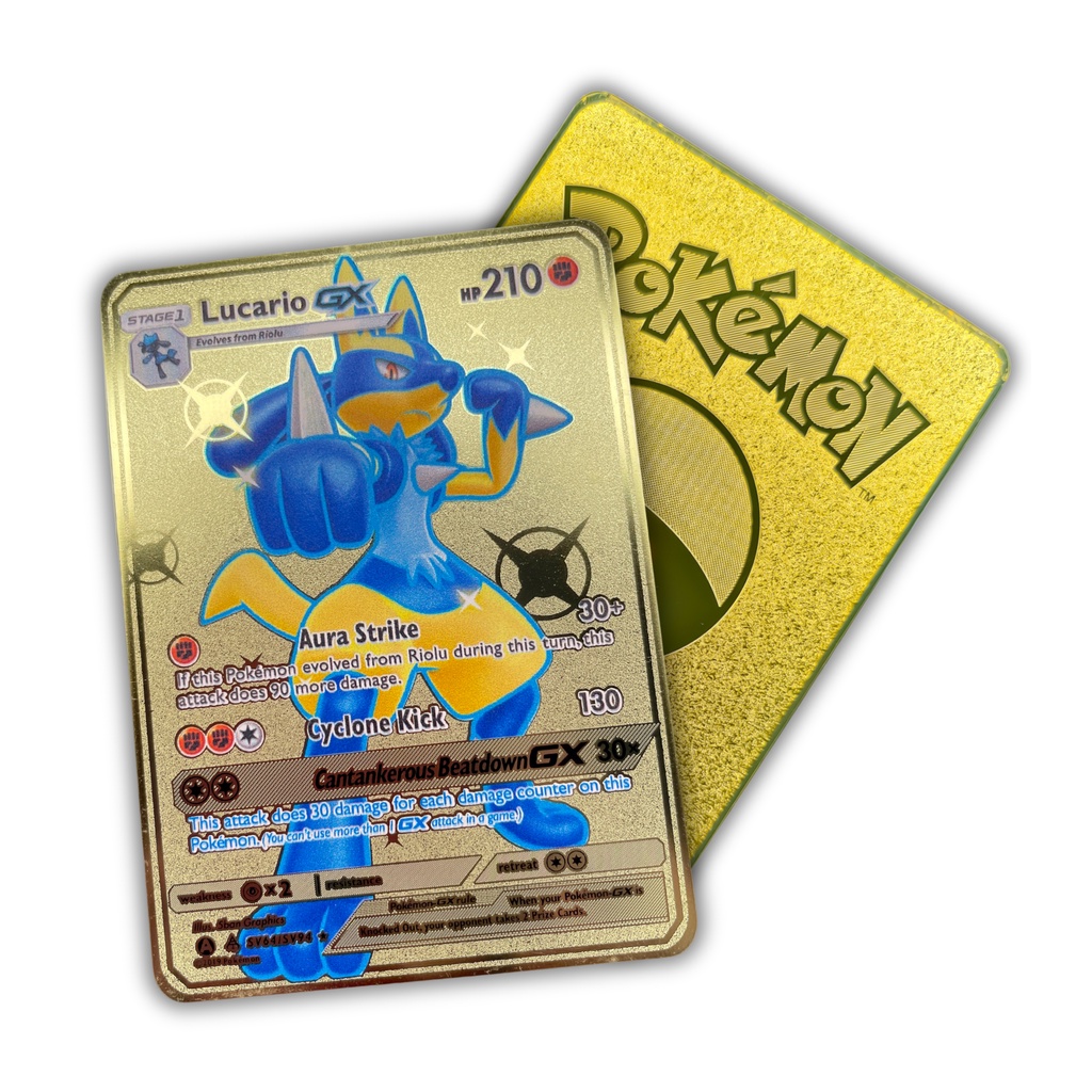 Carta Pokémon Em Metal Lucario GX - Colecionador, Cartinhas Pokémon