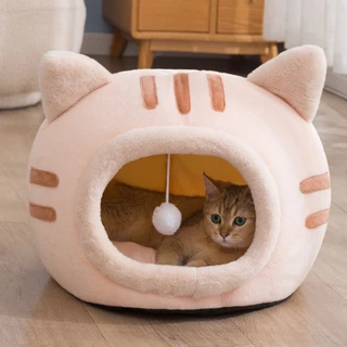 Cama Para Gatos Cães Cor-De-Rosa Animais De Estimação , Caverna Quente , Ninho , Dormir , Forma De Gatito , Casa Cubos E Pequenos