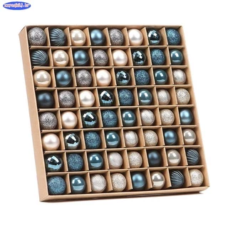 64 Pcs Ornamentos De Natal Multiuso Bolas Presentes-Ouro Azul