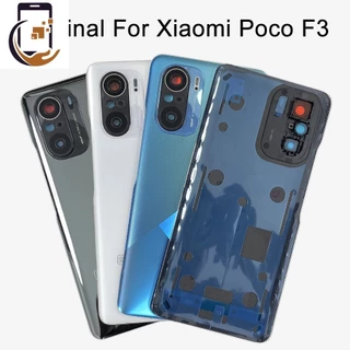 Original Para Xiaomi Poco F3 Com CE M2012K11AG Tampa Traseira Da Caixa Do Chassi Porta Bateria + Peças De Reparo Lente Câmera De Vidro