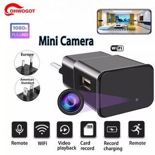 Mini Câmera WiFi 1080P Carregador USB Com Micro Câmeras De Vídeo Portáteis De Vigilância HD Sensor Sem Fio Gravador De Áudio em Oferta na Shopee