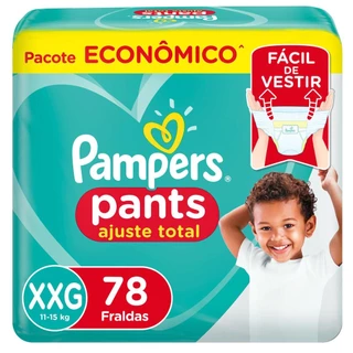 Fralda Pampers Pants Ajuste Total Max XXG 78 Unidades em Oferta na Shopee