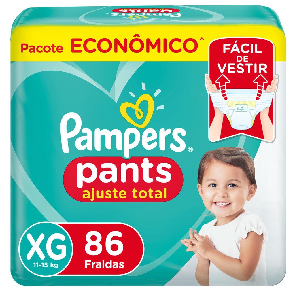 Fralda Pampers Pants Ajuste Total Max XG 86 Unidades