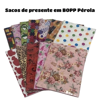 Saco de presente BOPP Pérola 20x29cm 50un