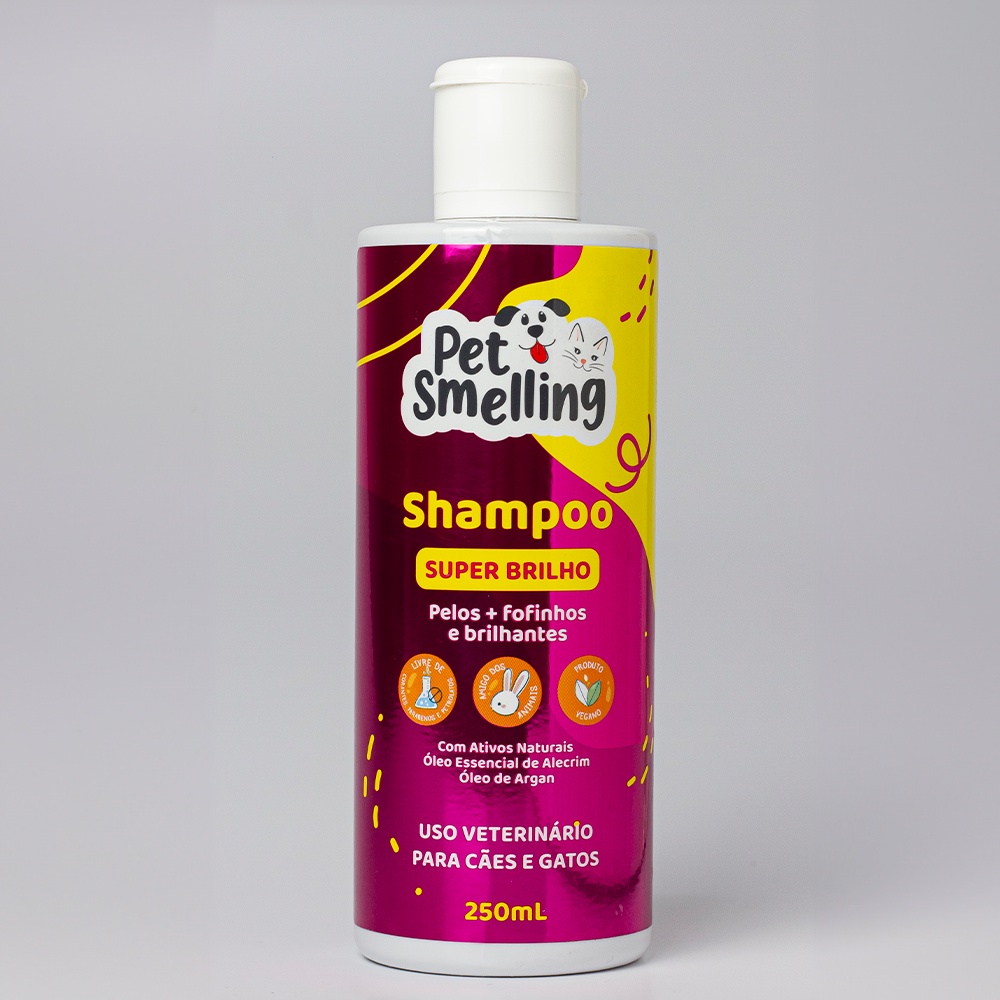 Kit Shampoo e Condicionador Super Brilho Pet para Cães e gatos Pet Smelling  pelos mais fofinhos e brilhantes