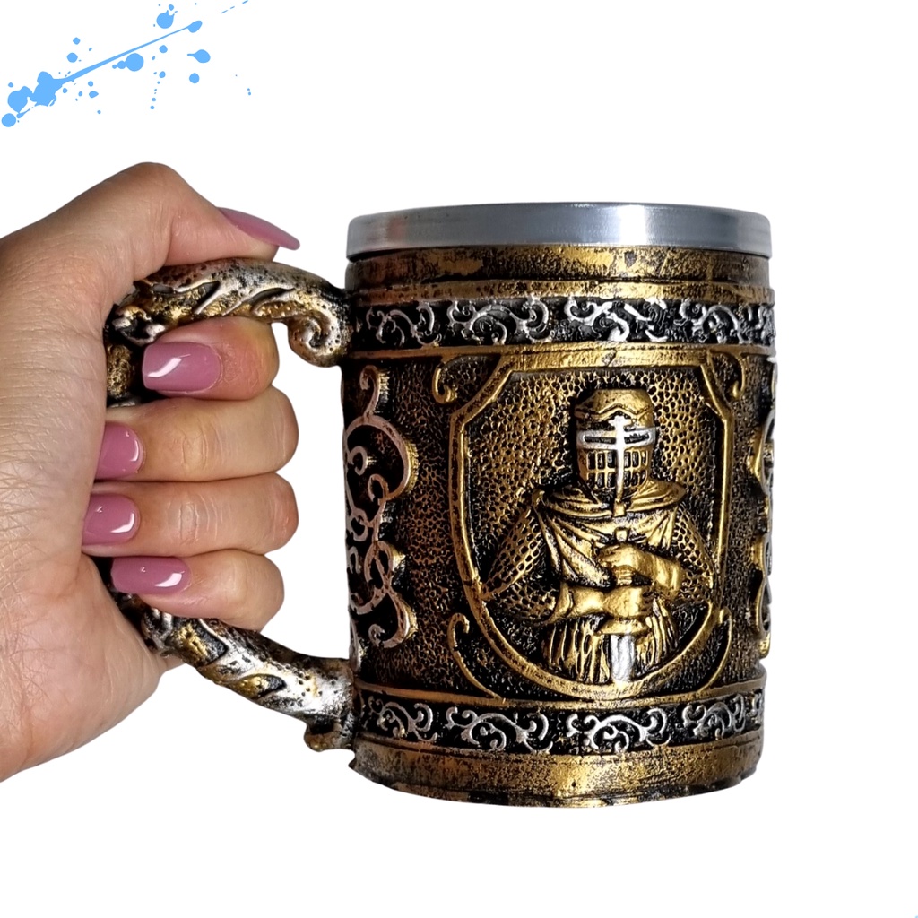 Caneca de Chopp Cerveja Medieval Templário Guerreiro