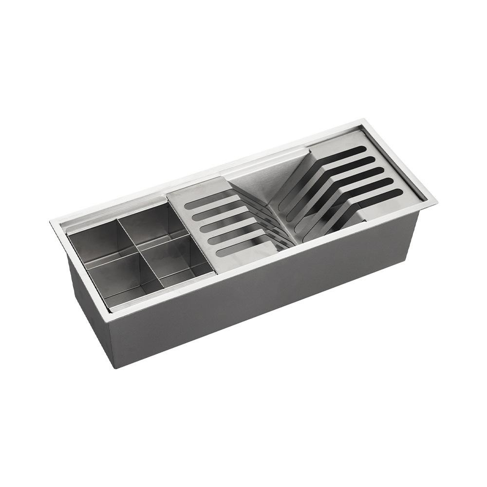 Escorredor Embutido Para Cozinha Gourmet Aço Inox 304 Waiana 45x18 cm Pingoo - Prata