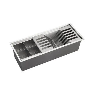 Escorredor Embutido Para Cozinha Gourmet Aço Inox 304 Waiana 45x18 cm Pingoo - Prata em Oferta na Shopee