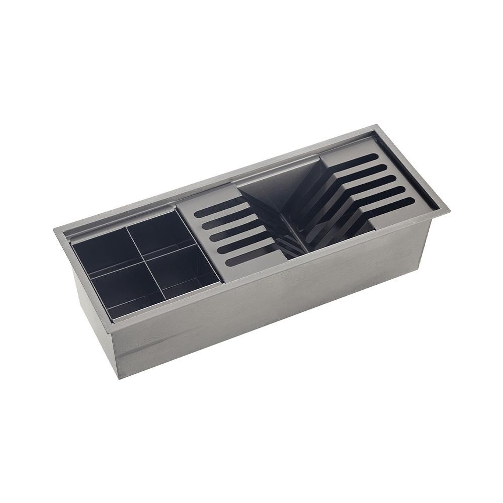 Escorredor Embutido Para Cozinha Gourmet Aço Inox 304 Waiana 45x18 cm Pingoo - Preto