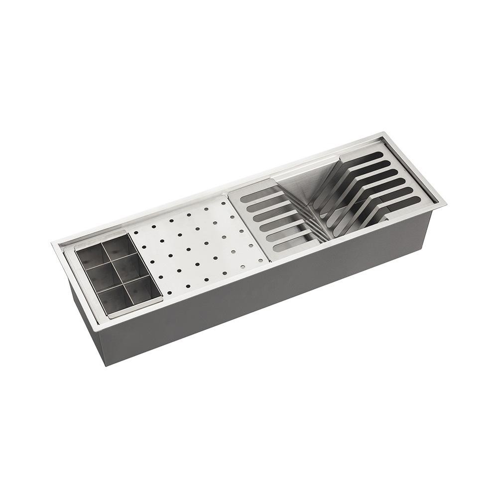 Escorredor Embutido Para Cozinha Gourmet Aço Inox 304 Waiana 60x19 cm Pingoo - Prata