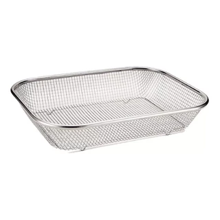 Escorredor/cesto Multiuso Retangular Inox Massas Porção