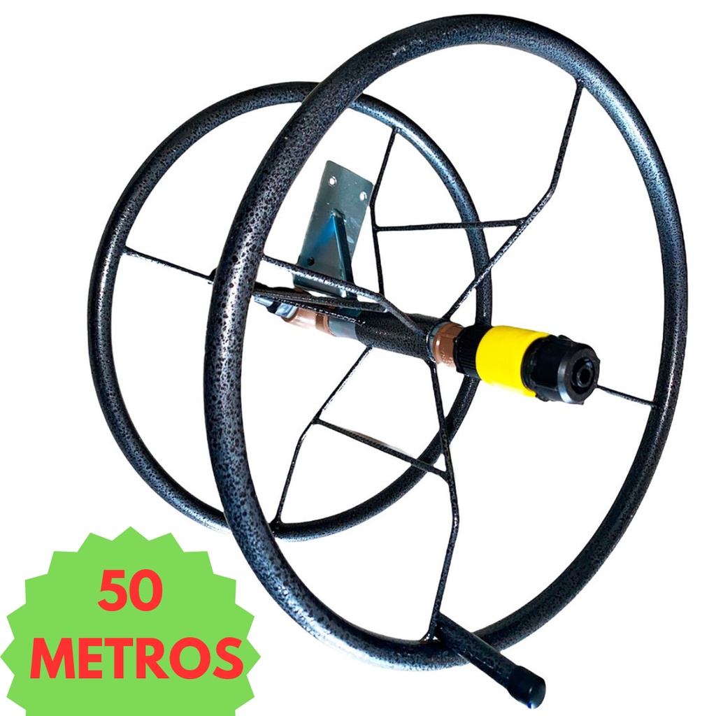 Enrolador Suporte Mangueira Goratório Fixo Reforçado 50m | Shopee Brasil