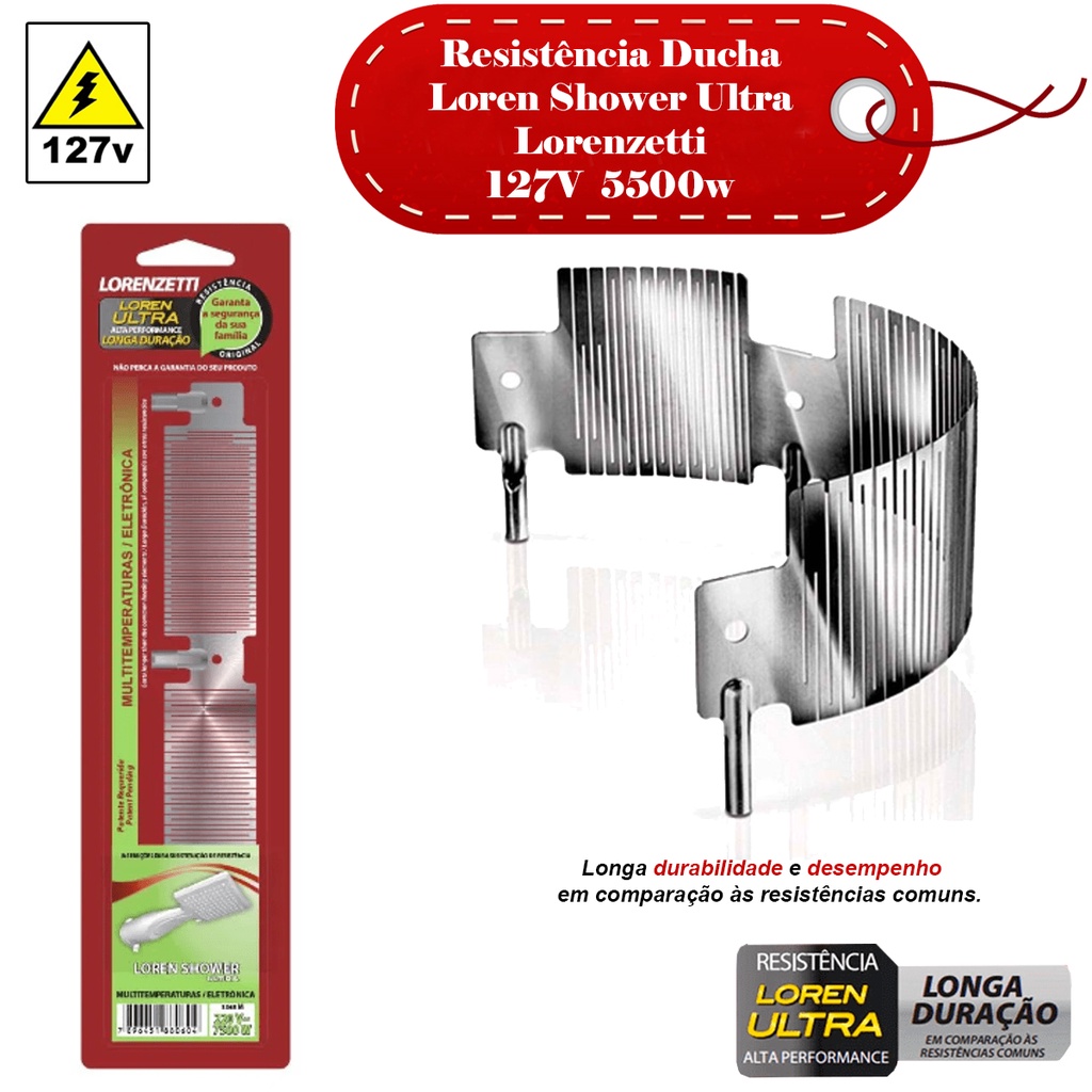 Resistência Ducha Loren Shower Ultra Lorenzetti 127V/5500w | Shopee Brasil