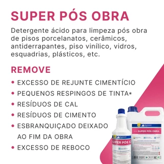 Limpador Pós Obra P/ Pisos Limpeza Porcelanatos E Cerâmicos Oirad 1 L