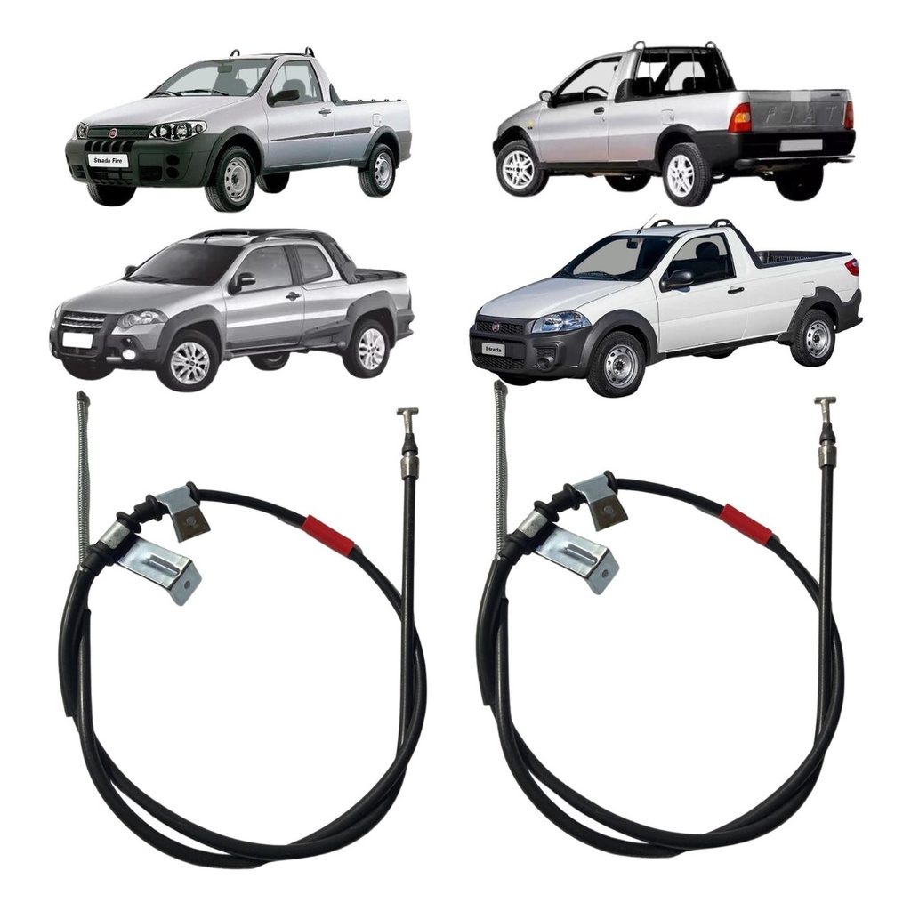 Kit Par Cabo Freio Mão Traseiro Fiat Strada Todos Os Modelos
