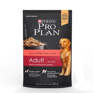 Ração Úmida Nestlé Purina Cães Pro Plan Adultos Carne Sachê 100g