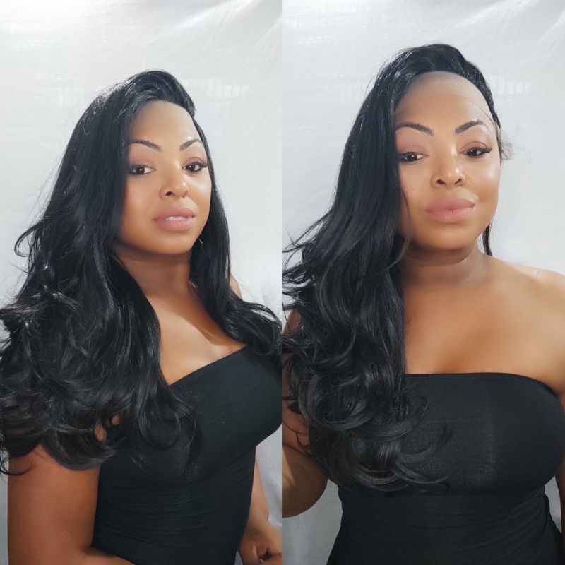 Cabelo Peruca Lace front idêntico ao humano castanho escuro