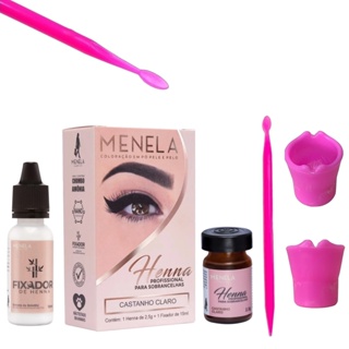 Henna Menela Sobrancelha Designer Profissional e Palito Dosador Pigmentos