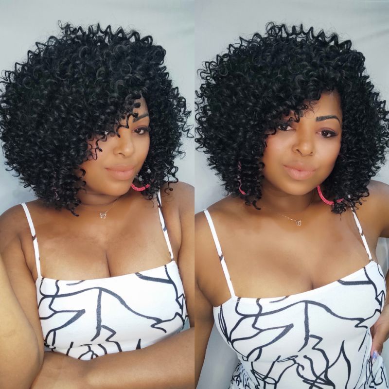 Peruca Cacheada lace Wig fibra futura