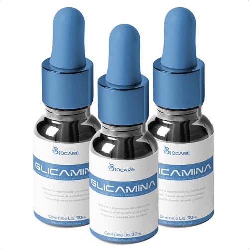 3 Frascos Glicamina 30ml Formula Original Biocare | Shopee Brasil