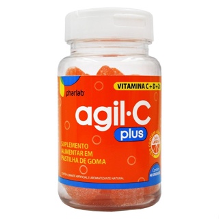 Agil C Plus Vitamina C + D + Zinco Pharlab Suplemento Alimentar C/40 Gomas
