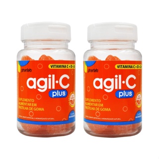 Agil C Plus Vitamina C + D + Zinco Pharlab Suplemento Alimentar C/40 Gomas - Kit C/2