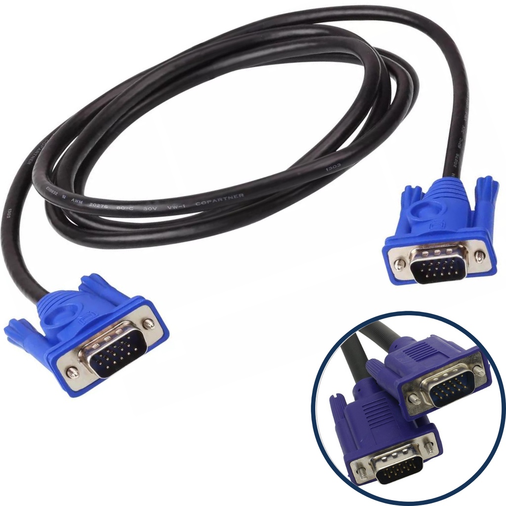 Combo De Cabos VGA Para Monitor / Cabo De Força Energia ATX / Conversor ...