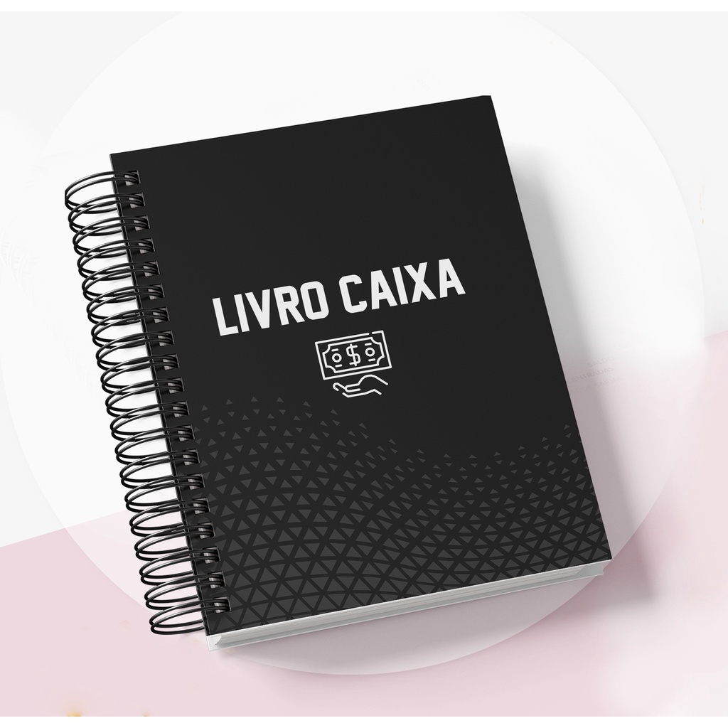 Caderno livro caixa, controle de entradas e saidas, controle de vendas