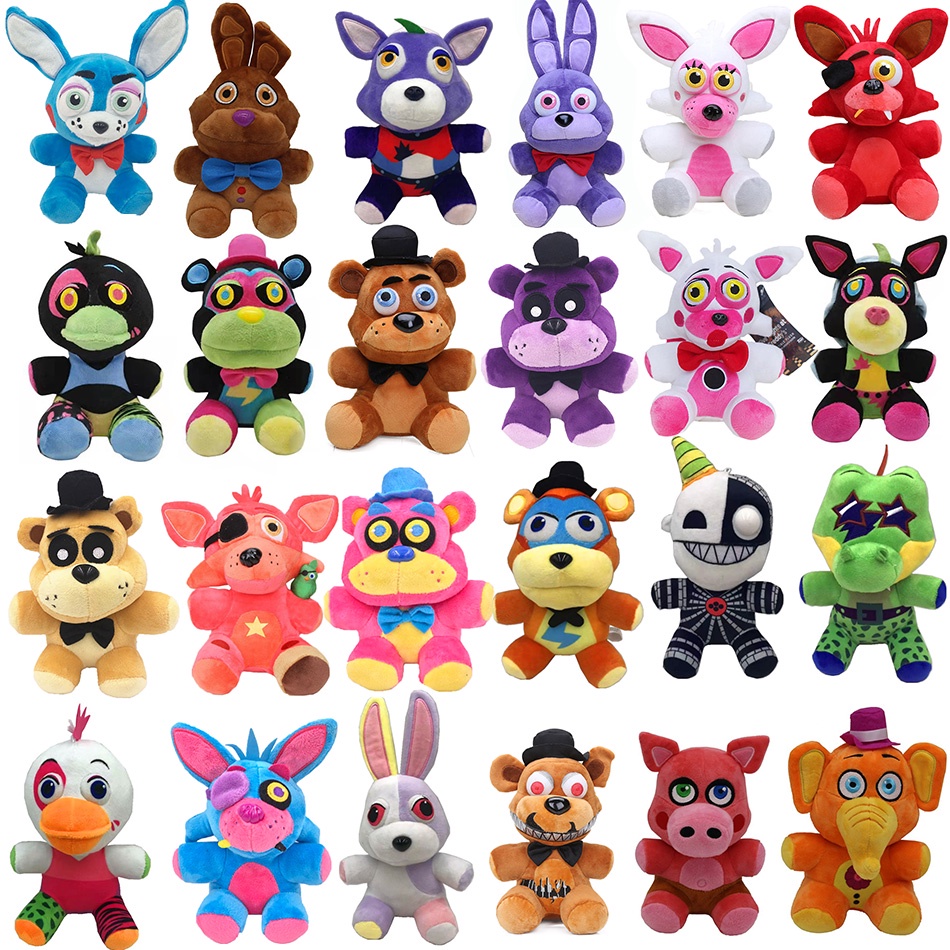 Cinco Noites No Freddy's Foxy Bear Bonnie Plush Toy Keychains Pendants Com  Bolsa Brinquedos FNAF