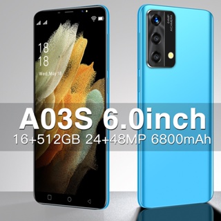 《 Brand New 》 A03s 6.5 " Octa-core (4GB + 512GB) 3GB RAM 32GB ROM LTE 1 SIM Câmera Tripla 13MP Telefone Celular Desbloqueado Por Impressão Digital 4G 5G Sdhwdjw :
